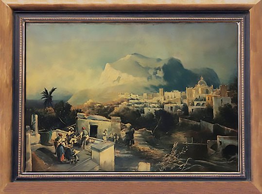 After Giacinto Gigante, Capri, Posillipo School, Oil on Canvas, Framed-YUW-1299400