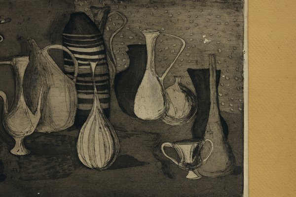 After Giorgio Morandi, Still Life, Engraving on Cardboard, Framed-VHF-1132191