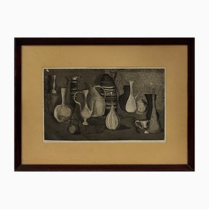 After Giorgio Morandi, Still Life, Engraving on Cardboard, Framed-VHF-1132191