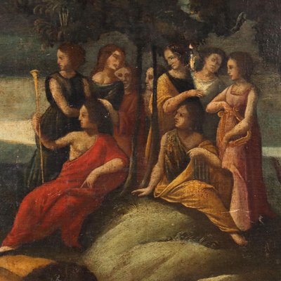 After Giulio Sanuto, Scene with Mythological Subject, 17th Century, Oil on Canvas, Framed-VMM-1395294