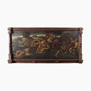 After Giulio Sanuto, Scene with Mythological Subject, 17th Century, Oil on Canvas, Framed-VMM-1395294