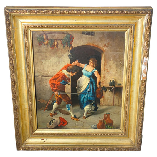 After Giuseppe Guzzardi, Figures, 1800s, Oil Painting, Framed