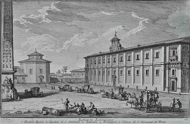 After Giuseppe Vasi, Battistero Lateranese, Etching, 18th Century-ZCI-1380143