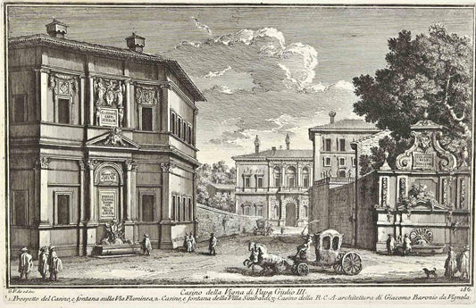 After Giuseppe Vasi, Casino della Vigna di Papa Giulio III, Etching, 18th Century