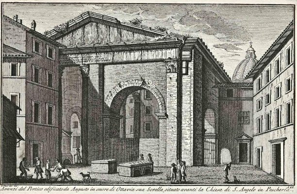 After Giuseppe Vasi, Chiesa di S.Angelo in Pescheria, Etching, 18th Century-ZCI-1380125