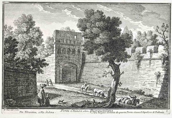 After Giuseppe Vasi, Porta Chiusa Querquatulana, Etching, Late 18th Century-ZCI-1380196