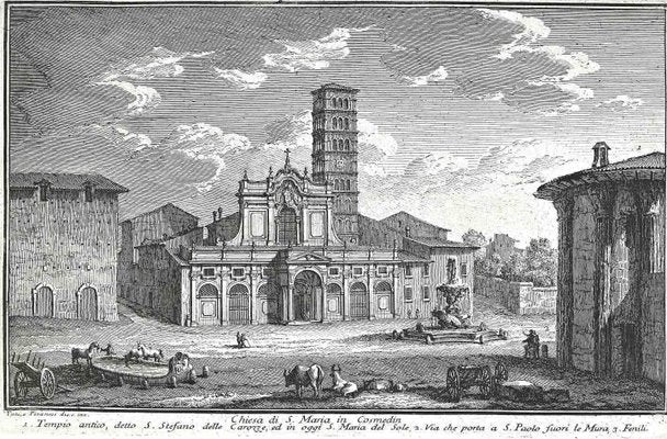 After Giuseppe Vasi, S. Maria in Cosmedin Church, Etching, Late 18th Century-ZCI-1380192