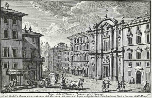 After Giuseppe Vasi, SS. Trinita Church, Etching, Late 18th Century-ZCI-1380182