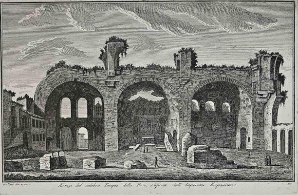 After Giuseppe Vasi, Tempio della Pace, Etching, 18th Century-ZCI-1380137