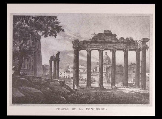 After Godefroy Engelmann, Roman Temples and Ruins, Original Etching, Late 20th Century-ZCI-1403519