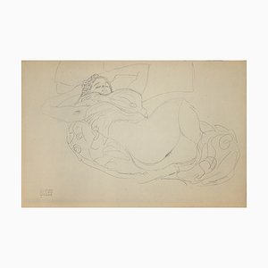 (after) Gustav Klimt - Lying Female Nude - Collotype Print - 1919-ZCI-845759