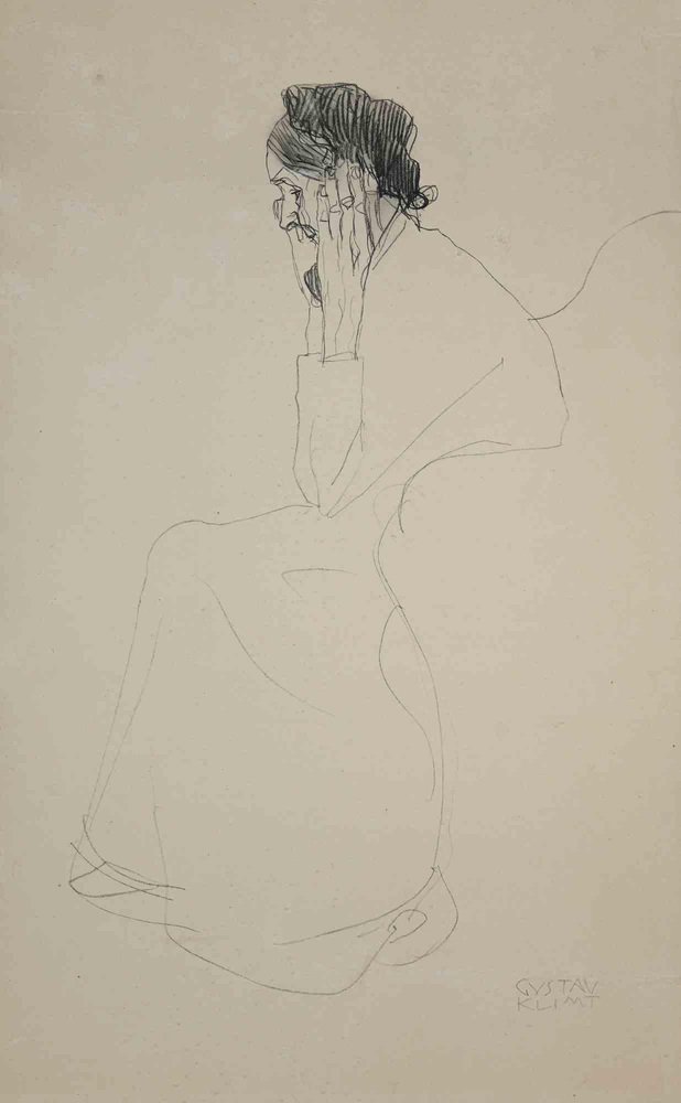 After Gustav Klimt, Study of an Old Woman, Collotype Print, 1919