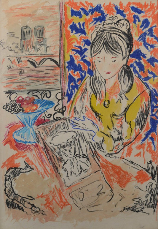 After Henri Matisse, Study of a Girl, 1960s, Crayon on Paper