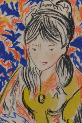 After Henri Matisse, Study of a Girl, 1960s, Crayon on Paper-AOI-1813081