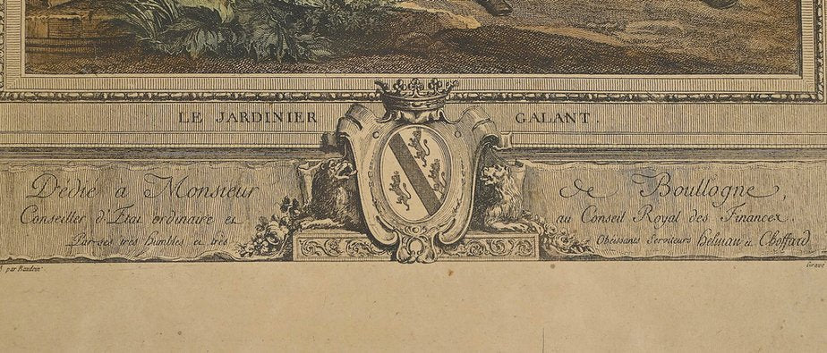 After I.S. Helman, Le Jardinier Galant, 1900, Color Engraving, Framed-RVK-1762915