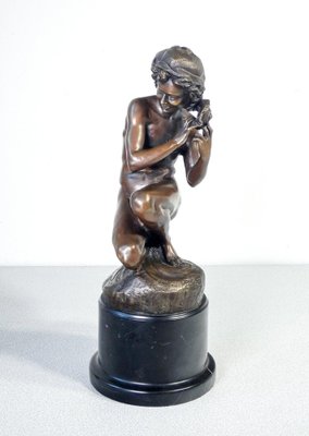 After J.B. Carpeaux, Fisherman with Shell, Bronze and Marble Sculpture-OJE-1277503