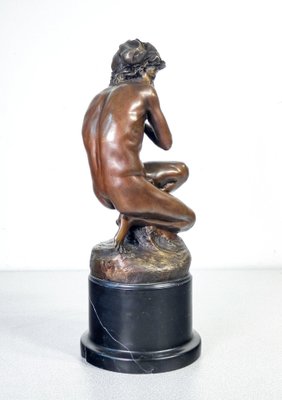 After J.B. Carpeaux, Fisherman with Shell, Bronze and Marble Sculpture-OJE-1277503