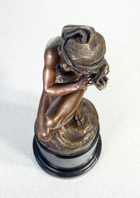 After J.B. Carpeaux, Fisherman with Shell, Bronze and Marble Sculpture-OJE-1277503