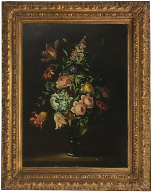 After J. B. Monnoyer, Flowers Still Life, 2010, Oil on Canvas, Framed