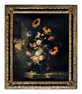 After Jacob van Wascapelle, Still Life of Flowers, Italian School, Italy, Oil on Canvas, Framed-YUW-1299347