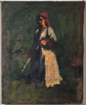 After József Koszta, Sketch of a Countrywomen, 1890s-1910s, Oil on Canvas-QOR-2028921