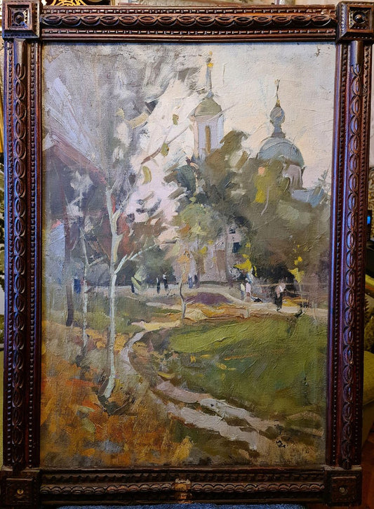 After Konstantin Korovin, The Road to the Temple Russia, 19th-Century, Oil on Canvas, Framed