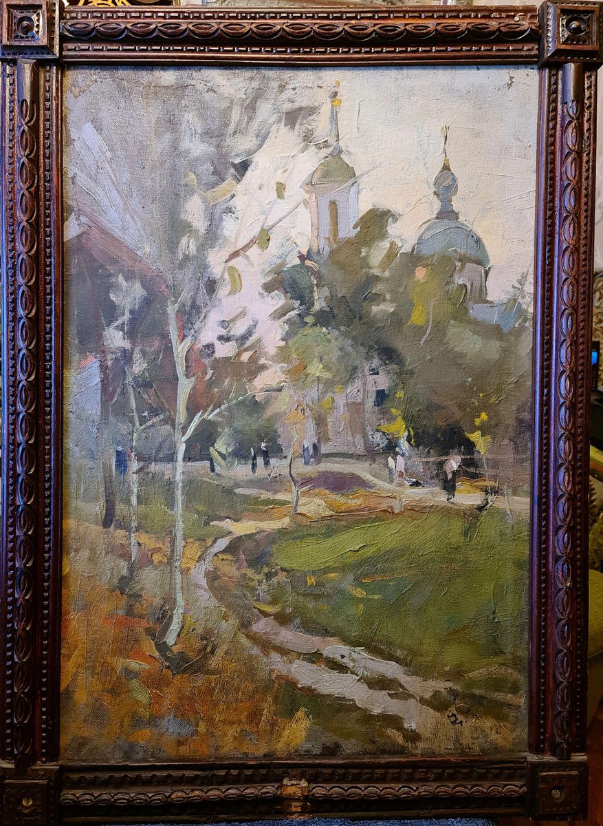 After Konstantin Korovin, The Road to the Temple Russia, 19th-Century, Oil on Canvas, Framed