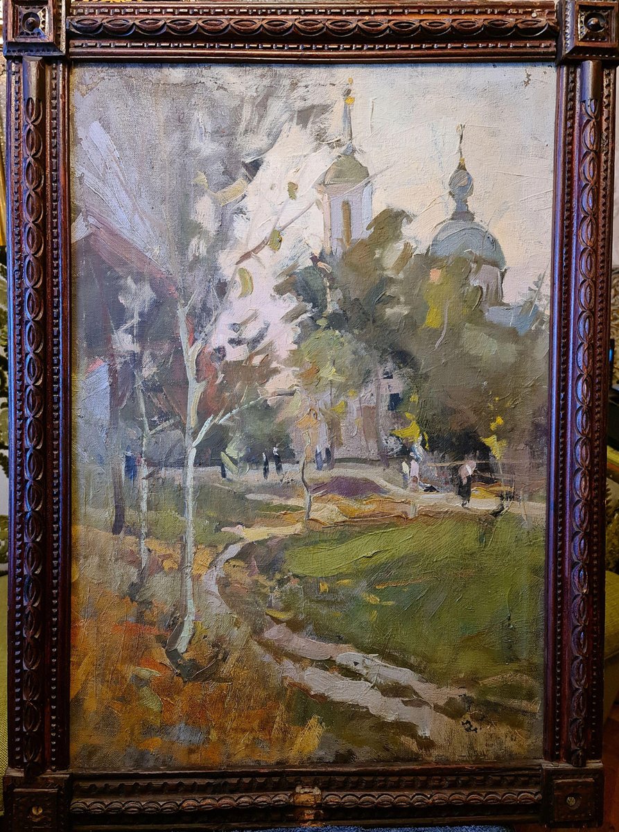 After Konstantin Korovin, The Road to the Temple Russia, 19th-Century, Oil on Canvas, Framed