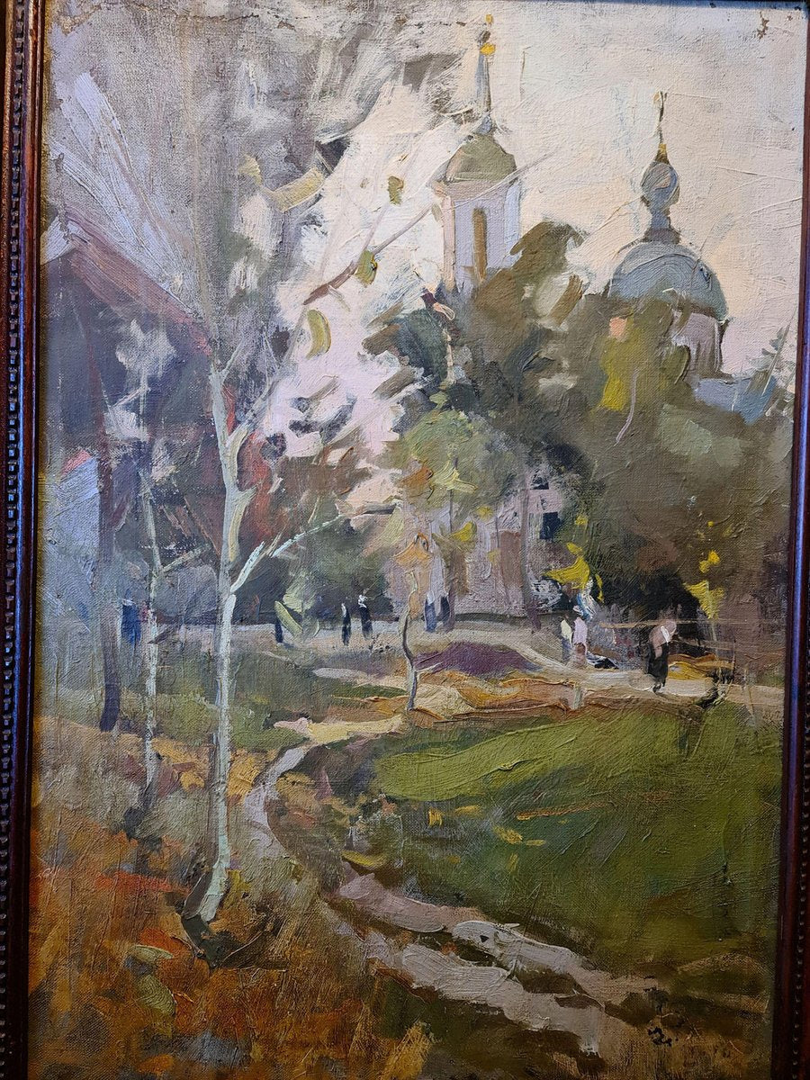 After Konstantin Korovin, The Road to the Temple Russia, 19th-Century, Oil on Canvas, Framed