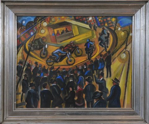 After László Szakmáry, Motorcycle Racing, 1960s, Mixed Media-QOR-2029035