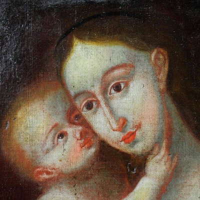 After Lucas Cranach, Miraculous Image of Innsbruck, Mother with Child, Oil on Canvas, Framed-KJP-1149157