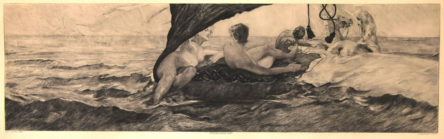 After M. Klinger, Venus in Muschelwagen, Etching, 1907