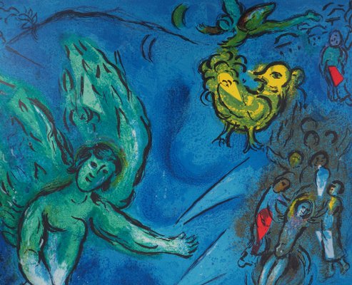 After Marc Chagall, La lutte de Jacob et de l’ange, Lithograph-KHH-1282238