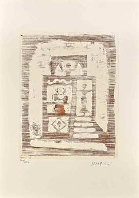 After Massimo Campigli, The House of Women, Original Etching, 1970s-ZCI-1405046