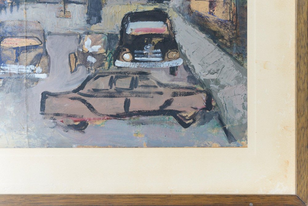 After Maurice Utrillo, French Square, 1950s, Gouache on Paper