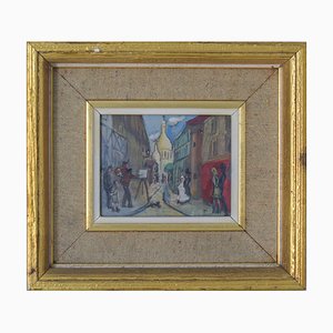 After Michel Georges-Michel, Montmartre Scene, Mid-20th Century, Oil on Board, Framed-AOI-1110901