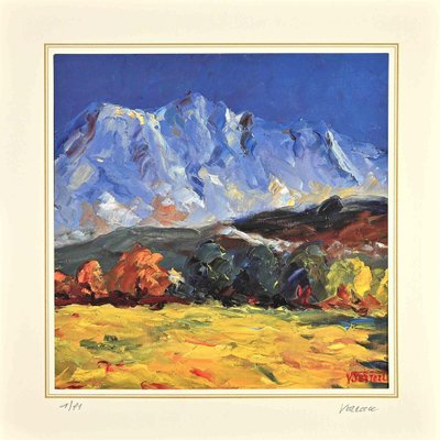 After Nicholas Verrall, Landscape with Mountain, Lithograph, Late 20th Century-ZCI-2029135