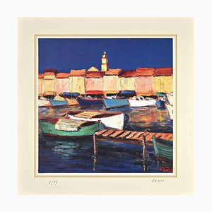 After Nicholas Verrall, The Picturesque Harbor, Lithograph, Late 20th Century-ZCI-2029133