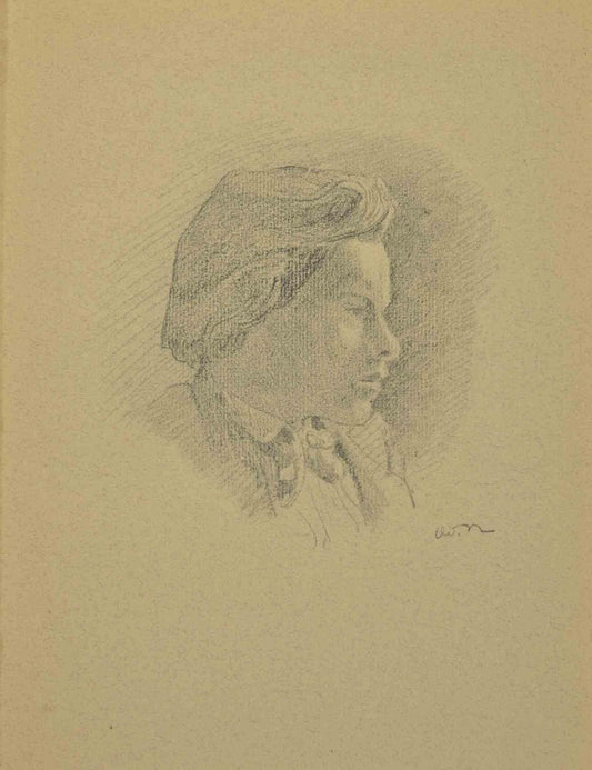 After Odilon Redon, Portrait, Lithograph, 1923