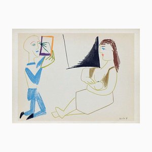 After Pablo Picasso, Comédie Humaine: 29.1.54. V, 1954, Lithograph on Rivoli Paper-FMZ-1176925