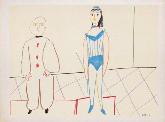 After Pablo Picasso, Comédie Humaine: 30.1.54. I, 1954, Lithograph on Rivoli Paper-FMZ-1176926