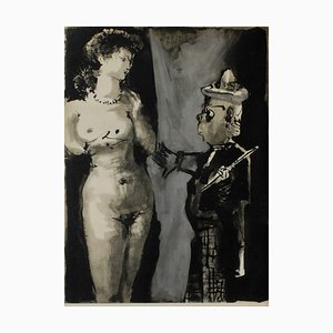 After Pablo Picasso, Comédie Humaine - Femme Et Peintre I, 1954, Photolithograph on Rivoli Paper-FMZ-1176921