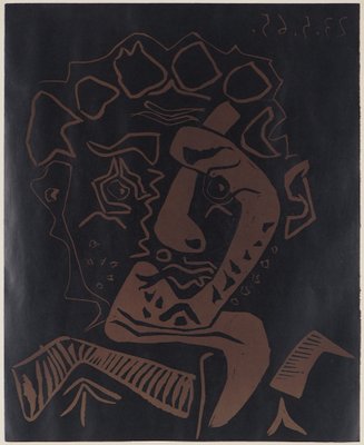 After Pablo Picasso, Head of Histrion, Linocut-KHH-1282239