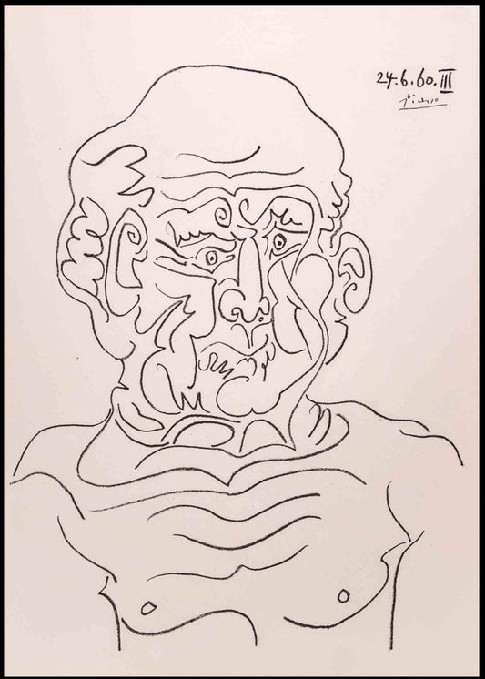 After Pablo Picasso, Portrait, Photolithograph, 1960