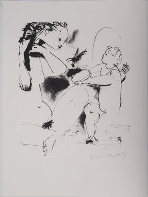 After Pablo Picasso, Woman and Cupid, Lithography-KHH-1387645