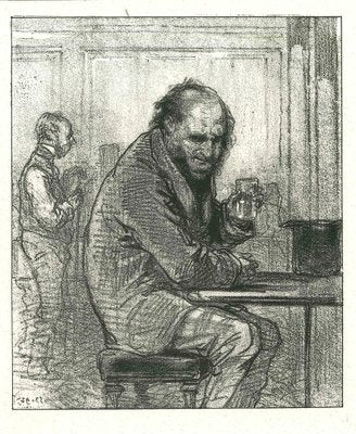 After Paul Gavarni, A Man with Whisky, Original Lithograph, 1881-ZCI-2029732