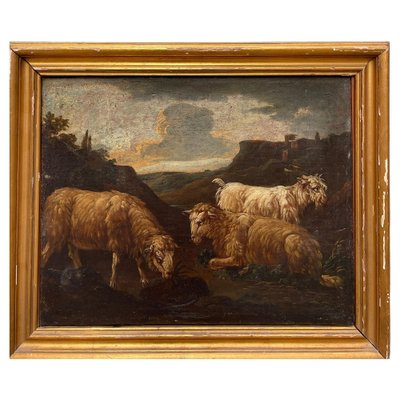 After Philipp Peter Roos, Goats, 17th Century, Oil on Canvas-PKM-2036557