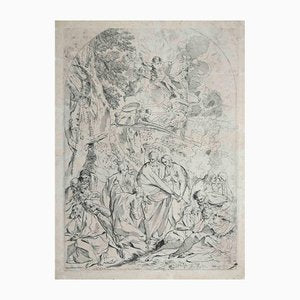 After Pietro Testa, Sacred Scene, Original Etching, Early 18th Century-ZCI-1163347