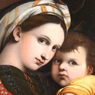 After Raphael, Madonna della Seggiola, Oil on Canvas-VMM-2023910