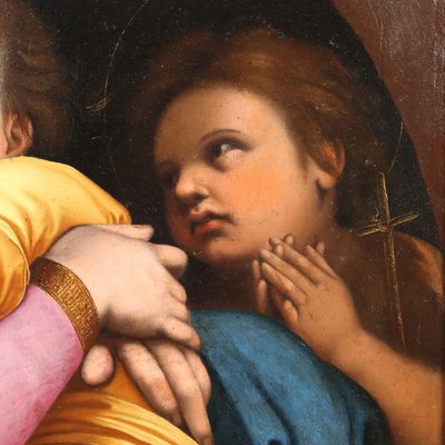 After Raphael, Madonna della Seggiola, Oil on Canvas-VMM-2023910